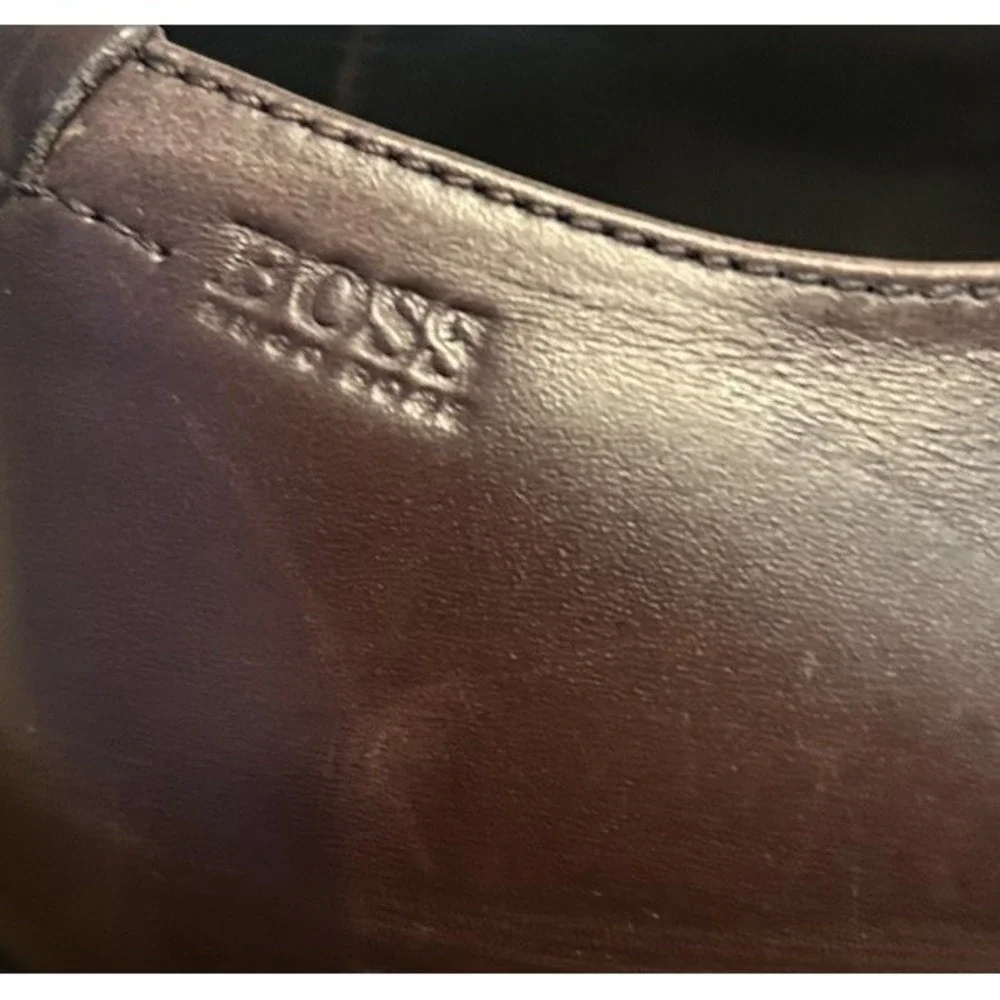 HUGO BOSS Brown dress leather shoes mens size 9